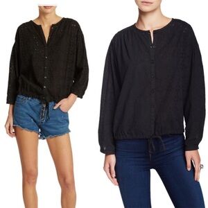 Free People Floral Eyelet Stars Align Blouse....Size M NWT